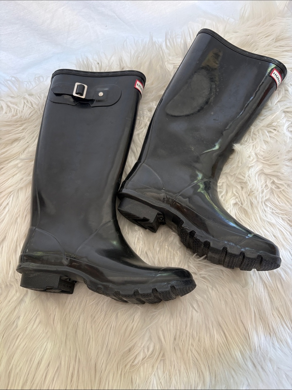 Hunter Black and Cream Women's Rain Boot - Picture 4 of 6